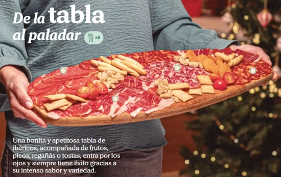 Mercadona enseña cómo colocar una buena tabla de picoteo en su revista especial Navidad/ MERCADONA