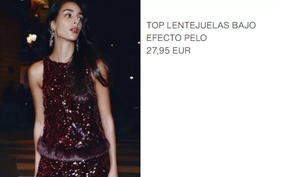 Top lentejuelas/ ZARA