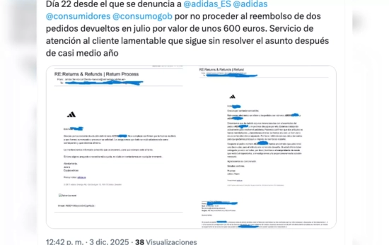 Publicación del afectado en las redes sociales CAPTURA Publicación del afectado en las redes sociales CAPTURA