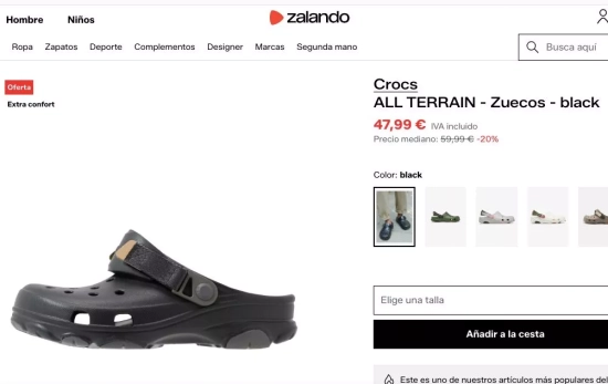 Crocs All Terrain vendidas en Zalando con un descuento del 20%   CG