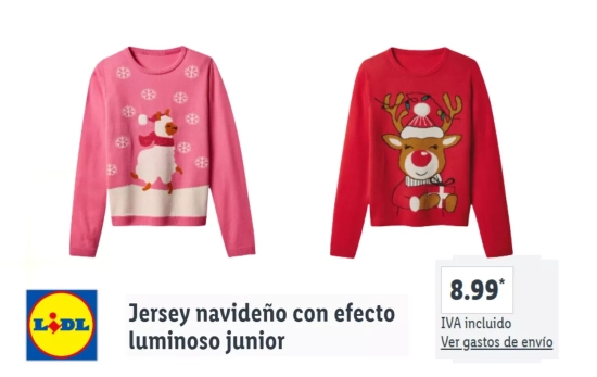 Jersey navideño con efecto luminoso junior/ LIDL