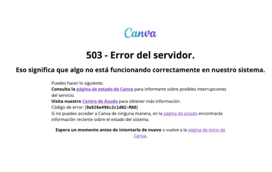 Caída de Cloudflare que afecta a Canva / CG