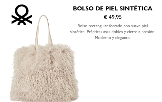 Bolso de piel sintética 49,95€/ BENETTON 