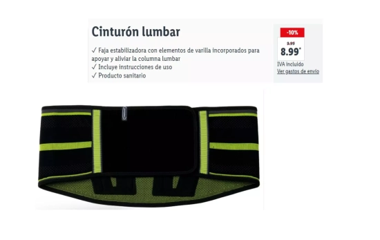 Cinturón lumbar/LIDL
