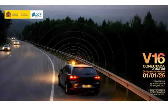 La imagen de la DGT sobre la baliza V16 / DGT La imagen de la DGT sobre la baliza V16 / DGT