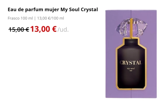 Eau de parfum mujer My Soul Crystal/ MERCADONA Eau de parfum mujer My Soul Crystal/ MERCADONA