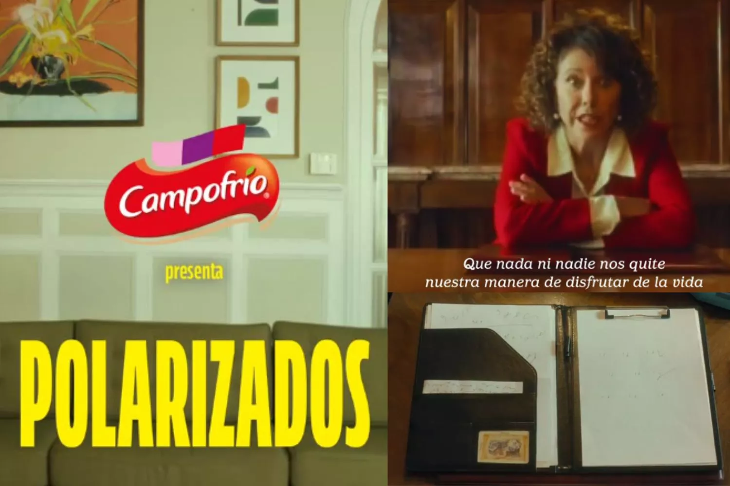 Ana Rivero, taquígrafa del Congreso, en el anuncio de Navidad de Campofrío / Montaje Consumidor Global