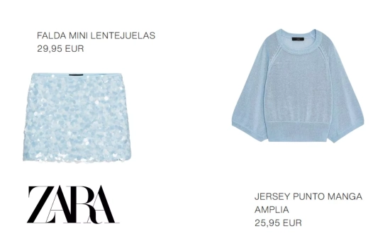 Conjunto en tonos azul bebé para Navidad/ ZARA Conjunto en tonos azul bebé para Navidad/ ZARA