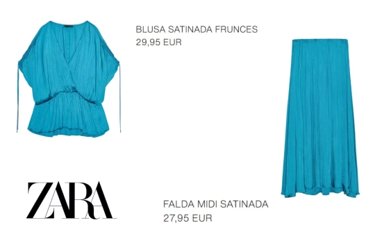 Conjunto en tonos azul para la cena de Navidad/ ZARA Conjunto en tonos azul para la cena de Navidad/ ZARA