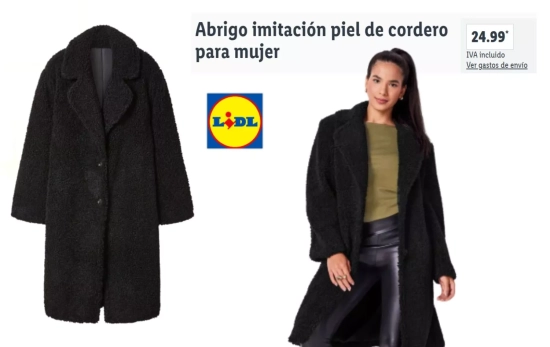 Abrigo borreguito negro/ LIDL