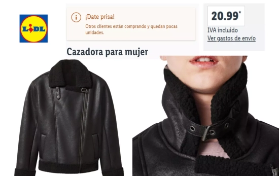 Cazadora interior borrego/ LIDL