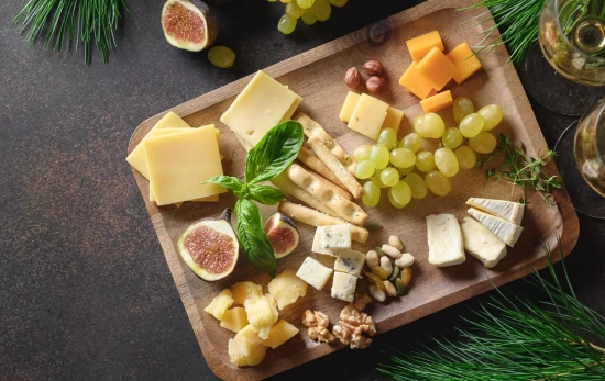 Quesos en una tabla de entrantes navideños/ CANVA Quesos en una tabla de entrantes navideños/ CANVA