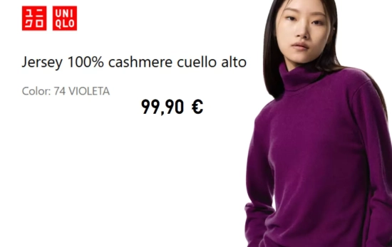 Jersey 100% cashmere cuello alto/ UNIQLO Jersey 100% cashmere cuello alto/ UNIQLO