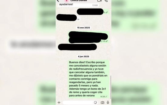 El último mensaje de Elisa Sánchez a Clínica Olavide CEDIDA El último mensaje de Elisa Sánchez a Clínica Olavide CEDIDA