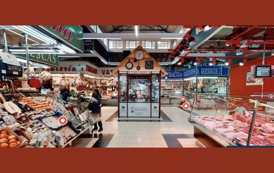 Una vista de la relojería desde la visita virtual del Mercado de Vallehermoso Una vista de la relojería desde la visita virtual del Mercado de Vallehermoso