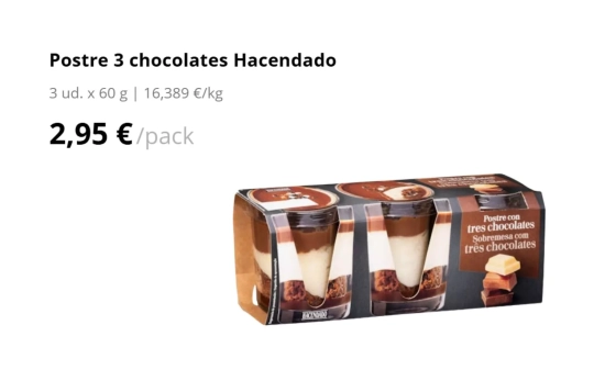 Postre tres chocolates/ MERCADONA Postre tres chocolates/ MERCADONA