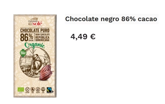Chocolate negro 86%/ Naturitas