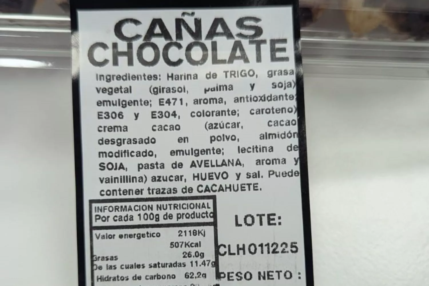 La caña de chocolate afectada / AESAN