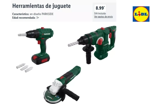 Juguetes que imitan a herramientas de bricolaje realistas/ LIDL