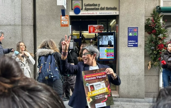 Una de las loterías de la calle Barquillo que ha vendido el segundo premio / EP
