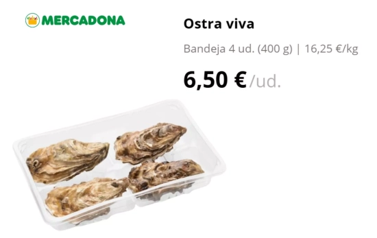 Ostra viva/ MERCADONA Ostra viva/ MERCADONA