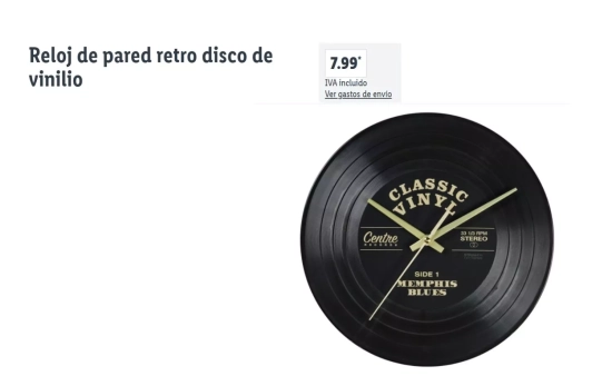 ReloJ con forma de vinilo/ LIDL