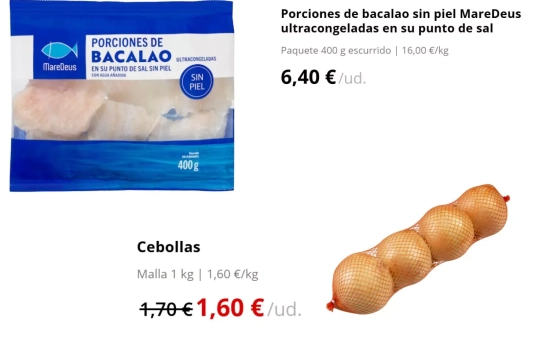 Ingredientes básicos y baratos para hacer bacalao al horno/ MERCADONA