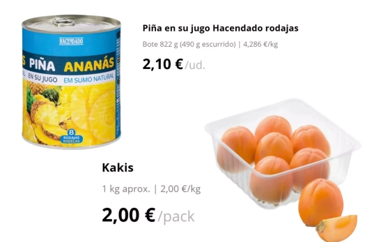 Fruta de temporada/ MERCADONA