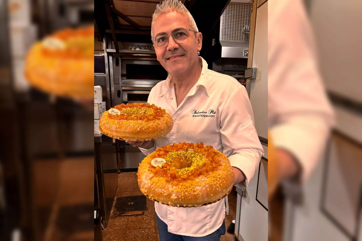 Salvador Pla, pastelero ganador del Mejor Roscón de Reyes Artesano de España Fotomontaje CG Salvador Pla, pastelero ganador del Mejor Roscón de Reyes Artesano de España Fotomontaje CG