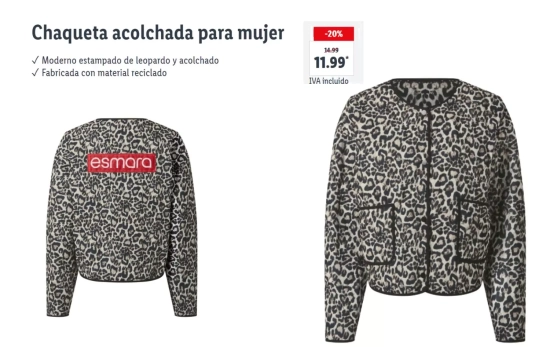 Chaqueta de animal print acolchada/ LIDL Chaqueta de animal print acolchada/ LIDL