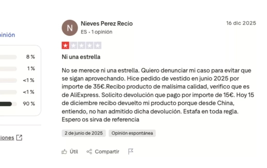 Opiniones de Anna Barcelona compartidas en Trustpilot / TRUSTPILOT