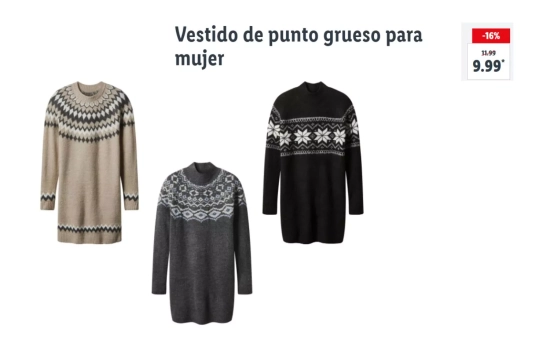 Vestido de punto grueso para mujer/ LIDL
