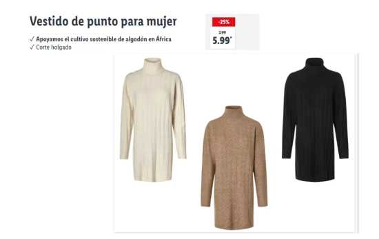 Vestido de punto para mujer/ LIDL