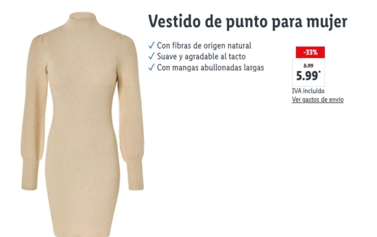 Vestido de punto para mujer/ LIDL