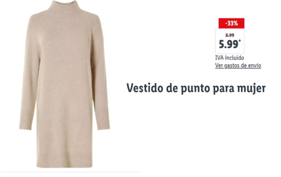 Vestido de punto para mujer/ LIDL
