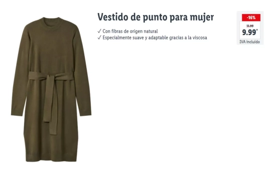 Vestido con cinturón/ LIDL