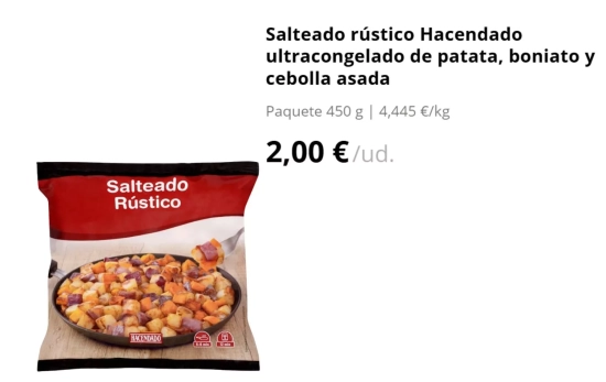  salteado rústico de patata, boniato y cebolla asada/ MERCADONA