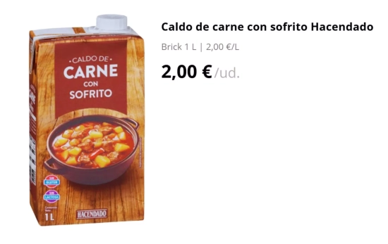 Caldo de carne con sofrito / MERCADONA