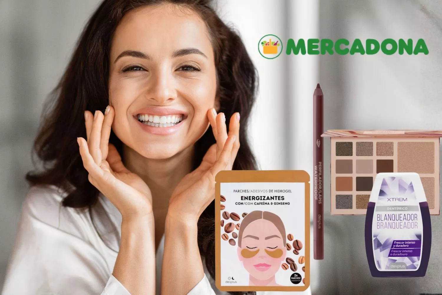  Una mujer con las mejores novedades de belleza de principios de año de Mercadona/ Montaje Consumidor Global
