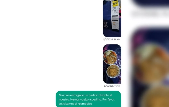 Primera conversación en el chat de Glovo CEDIDA Primera conversación en el chat de Glovo CEDIDA