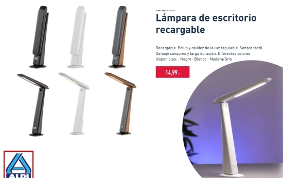 Lámpara de escritorio recargable/ ALDI Lámpara de escritorio recargable/ ALDI