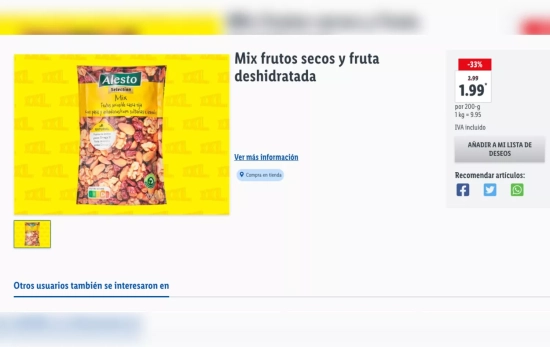 Los frutos secos Alesto de Lidl   CAPTURA