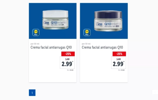 La crema facial antiarrugas Cien de Lidl   CAPTURA