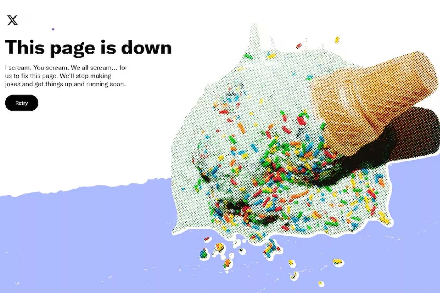 Captura de la caída de la red social X