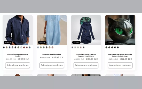 Algunos de los productos a la venta en la web / CG Algunos de los productos a la venta en la web / CG