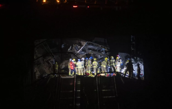 El tren descarrilado en Gelida, Barcelona / LORENA SOPENA - EP