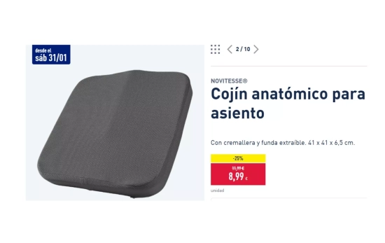Cojín anatómico para asiento/ ALDI