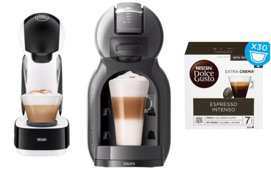 Cafetera y cápsulas originales Dolce Gusto/ Montaje Consumidor Global