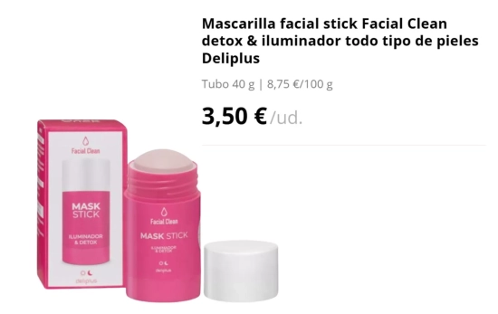 Mascarilla facial stick Facial Clean detox & iluminador/ MERCADONA