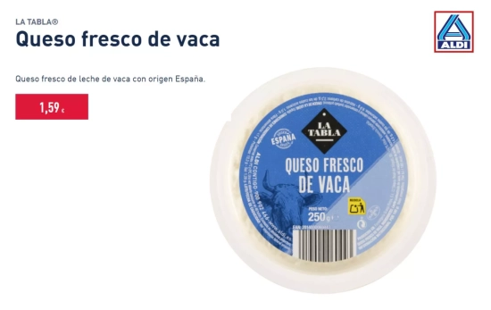 Queso fresco de vaca/ ALDI